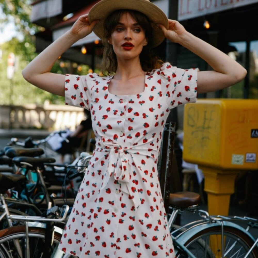 LAST CHANCE NWT Quanta Du Soleil SALLY DRESS strawberry cherry dress